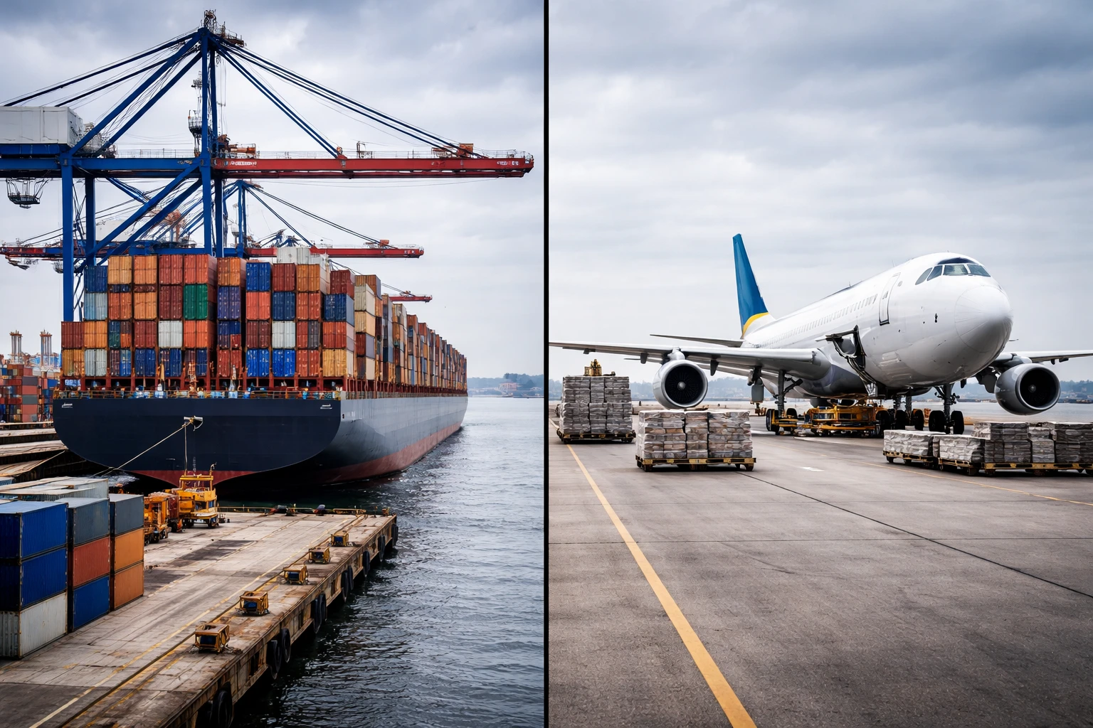 Container shipping vs air freight