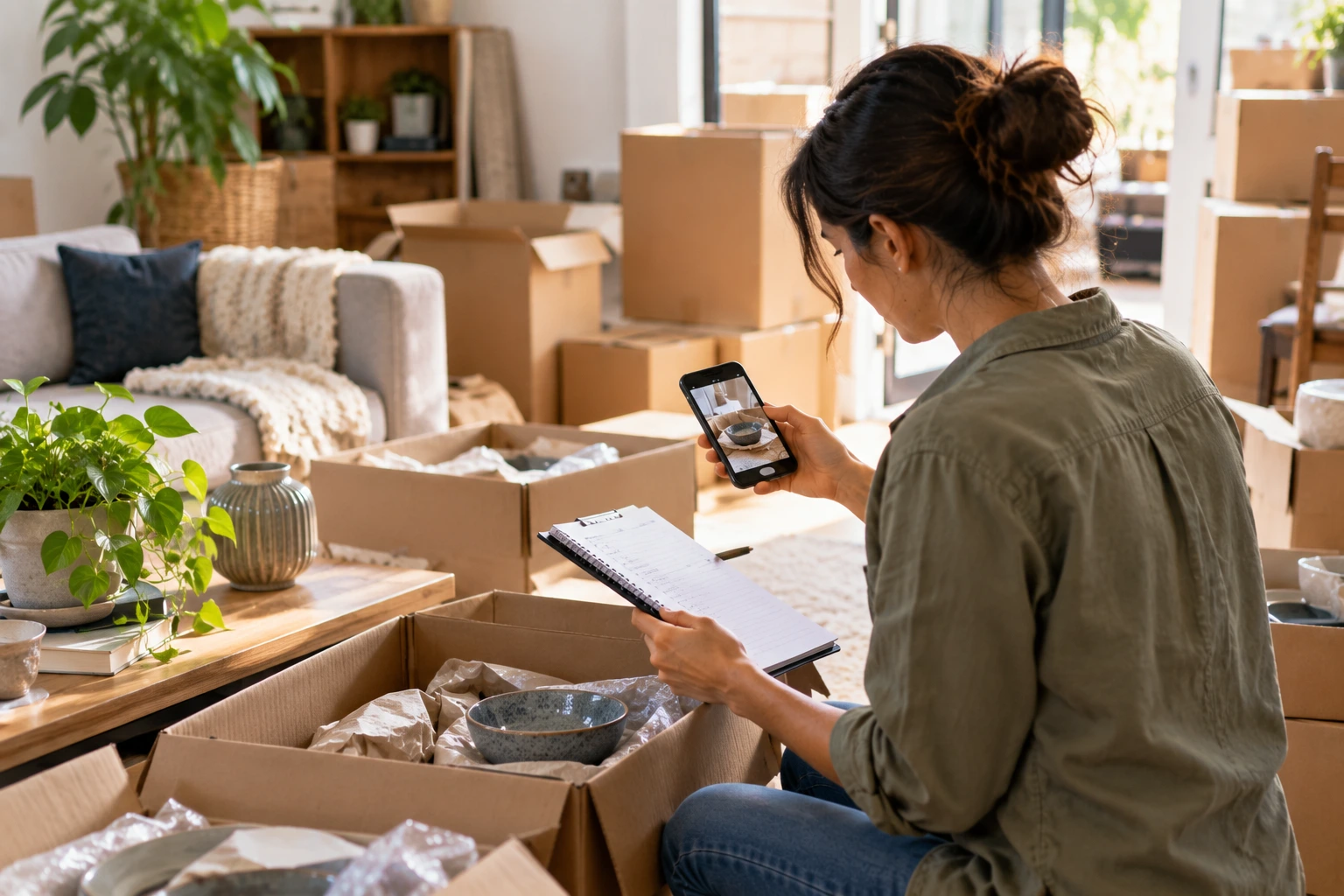cross-checking items with the Overseas Moving Checklist